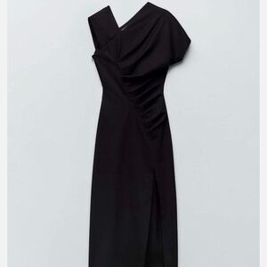 Zara New Black Midi/ Maxi Dress Sz XL